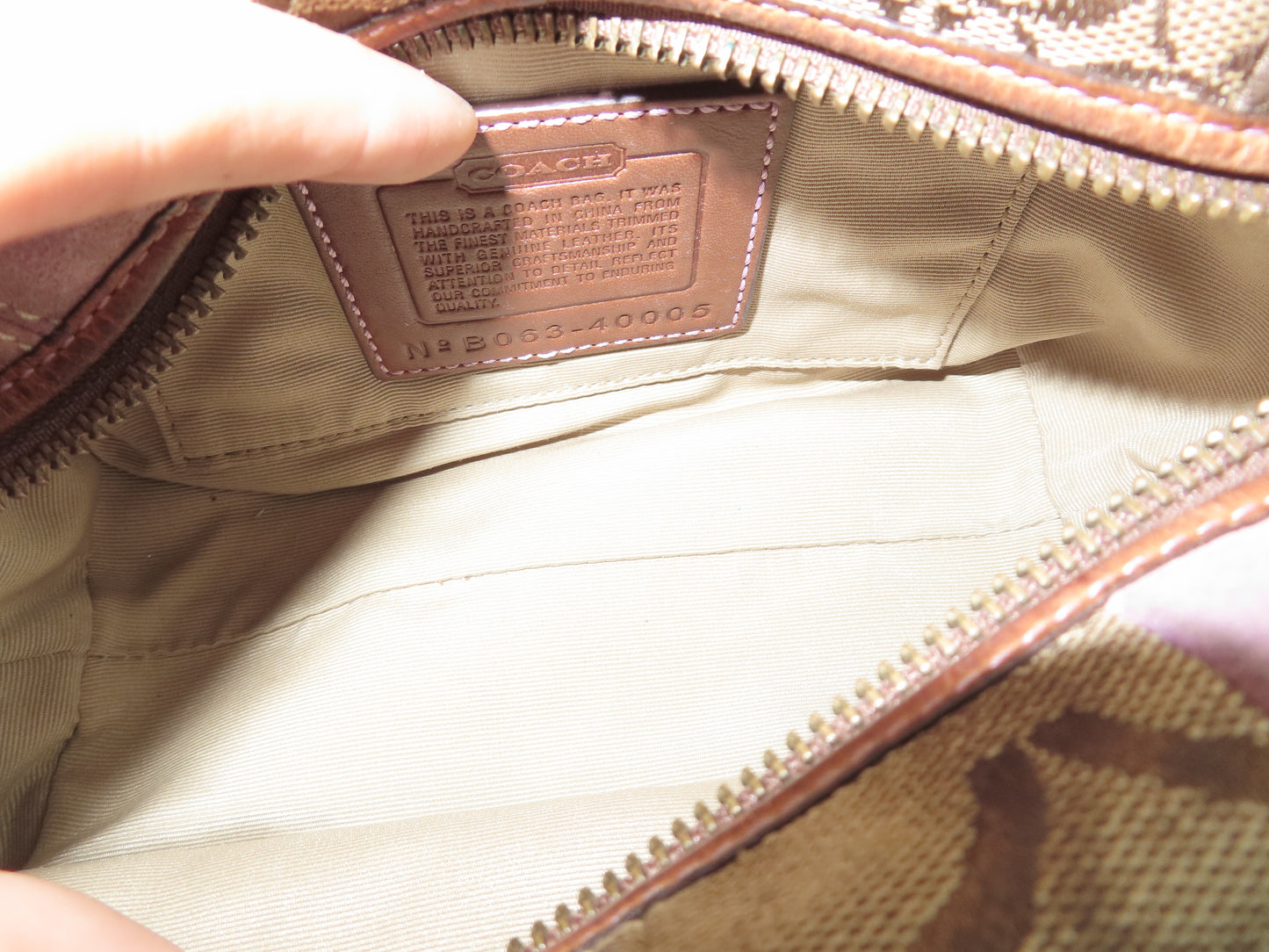 Coach Brown Distressed Patchwork Pochette