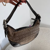 Coach Brown Signature Mini Hobo Bag