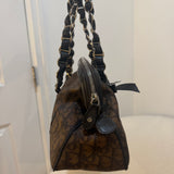 Chocolate Brown Dior Romantique Trotter Shoulder Bag