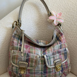 Rare Coach Poppy Multicolored Plaid Madras Bag