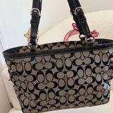 Grey Coach Signature Tote Bag
