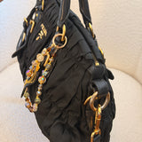 Black Prada Nylon Ruffle Bag