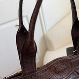 Brown Leather Coach Garnett Turnlock Bag