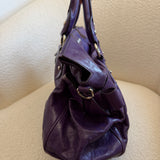 Miu Miu Purple Vitello Lux 2-Way Leather Hand Bag