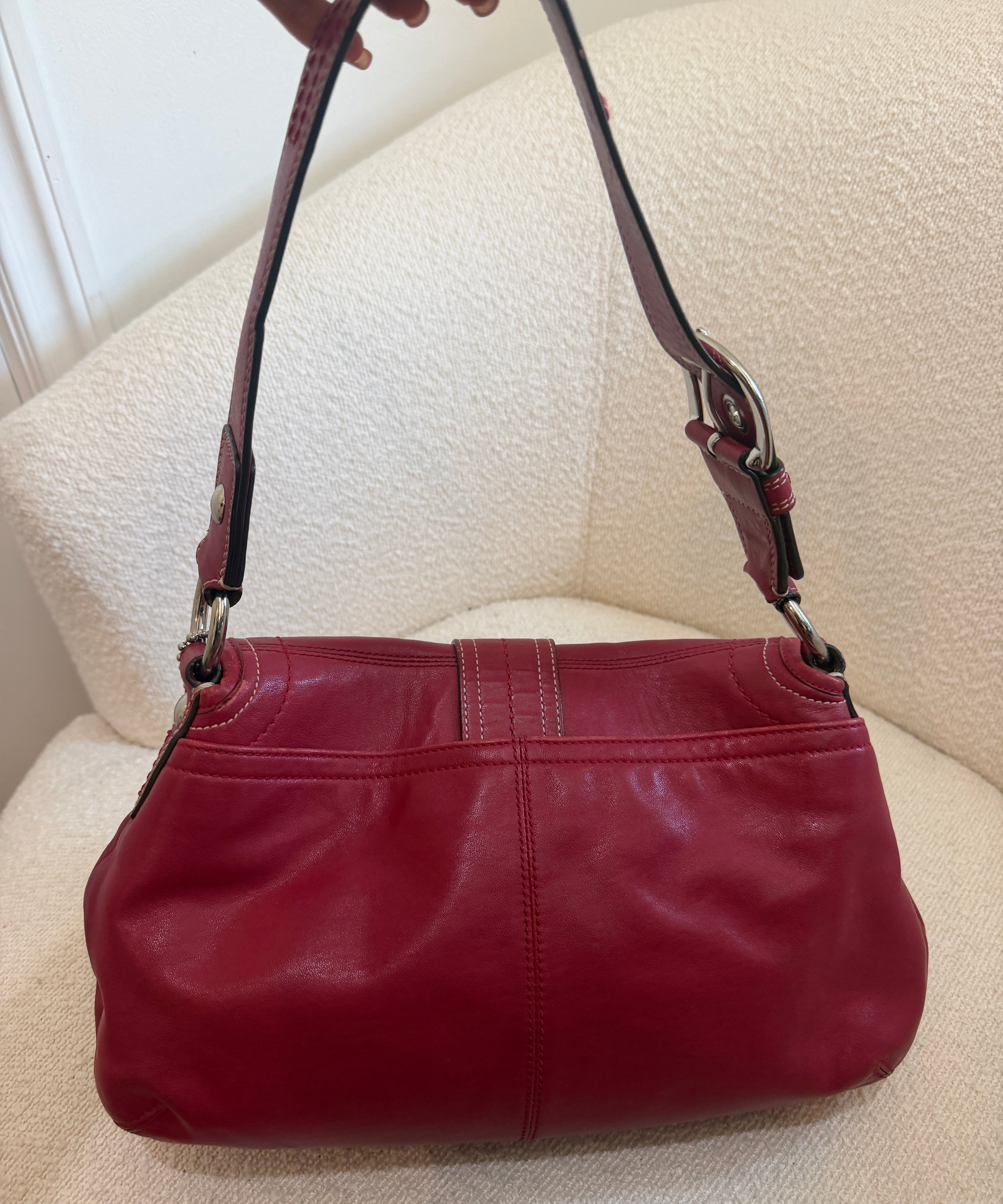 Coach Red Leather Soho Sufflette Shoulder Bag