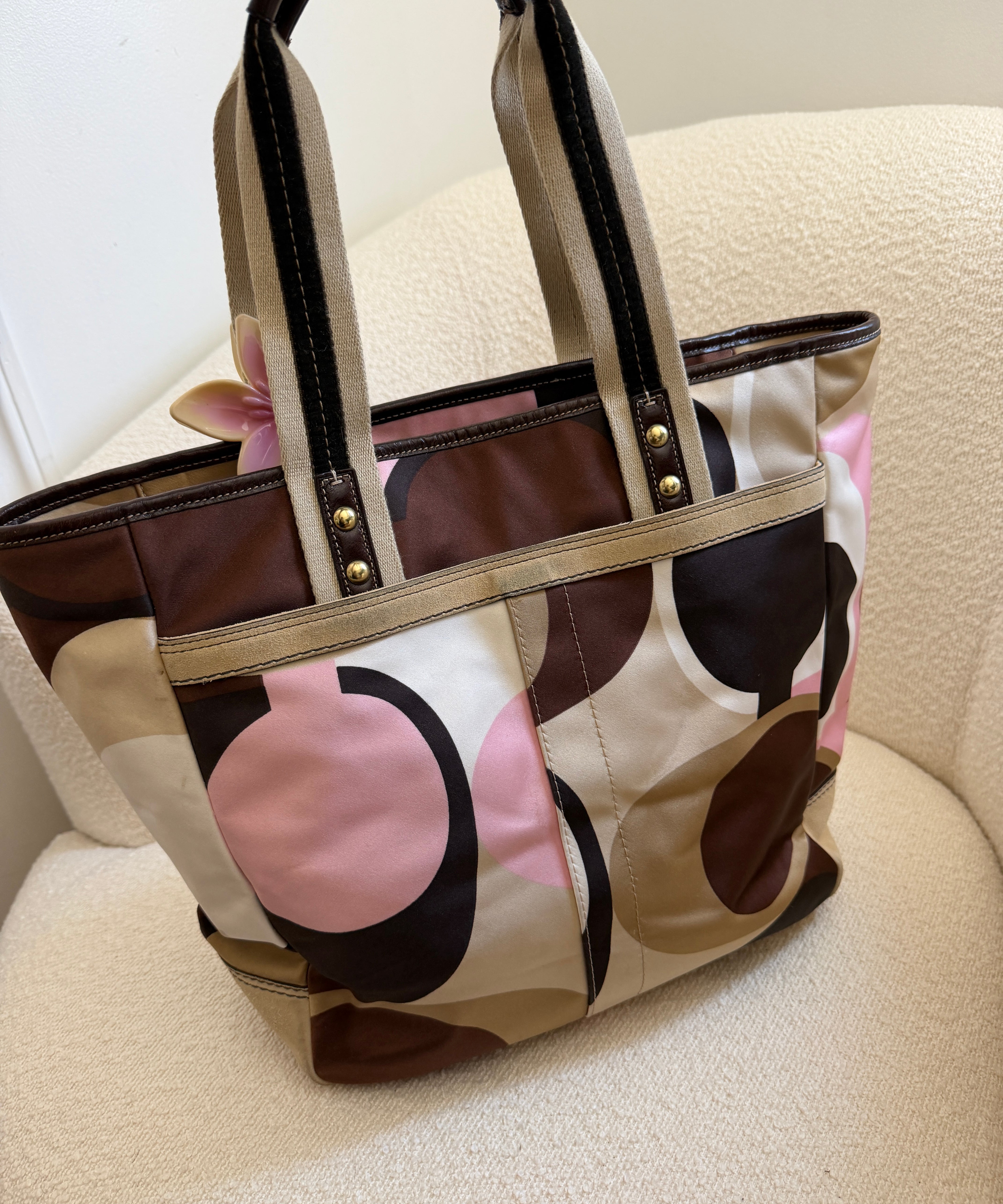 Coach Multicolor Scarf Print Tote Bag