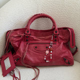 Red Balenciaga MotoCross City Bag