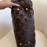 Brown Optic Signature Coach Garnett Turnlock Bag