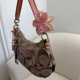 Rare Coach Pink Signature Poppy Shoulder Bag