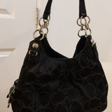 Coach Black Canvas Maggie Bag