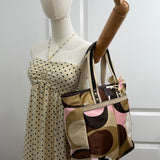 Coach Multicolor Scarf Print Tote Bag
