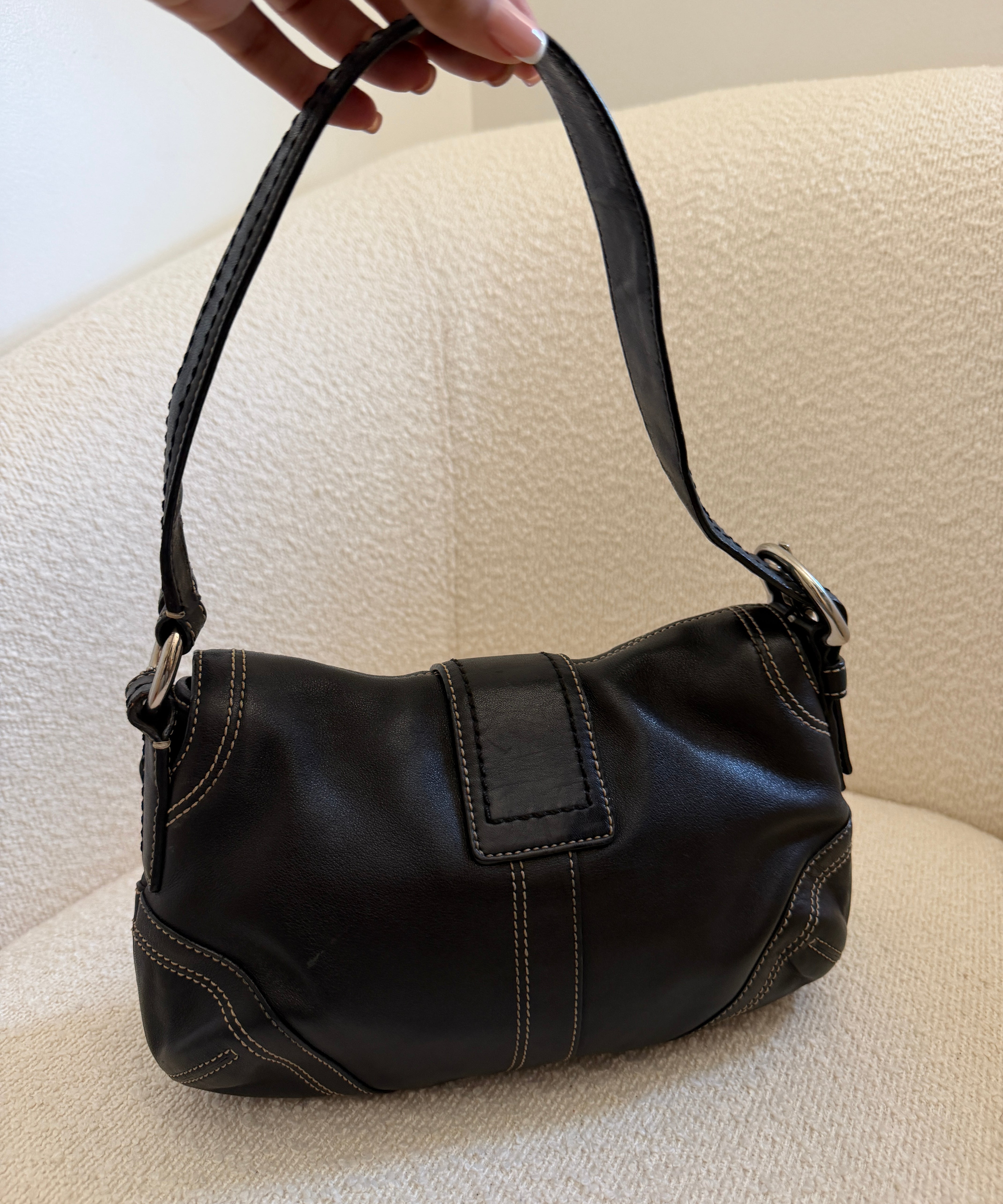 Black Leather Mini Soho Bag