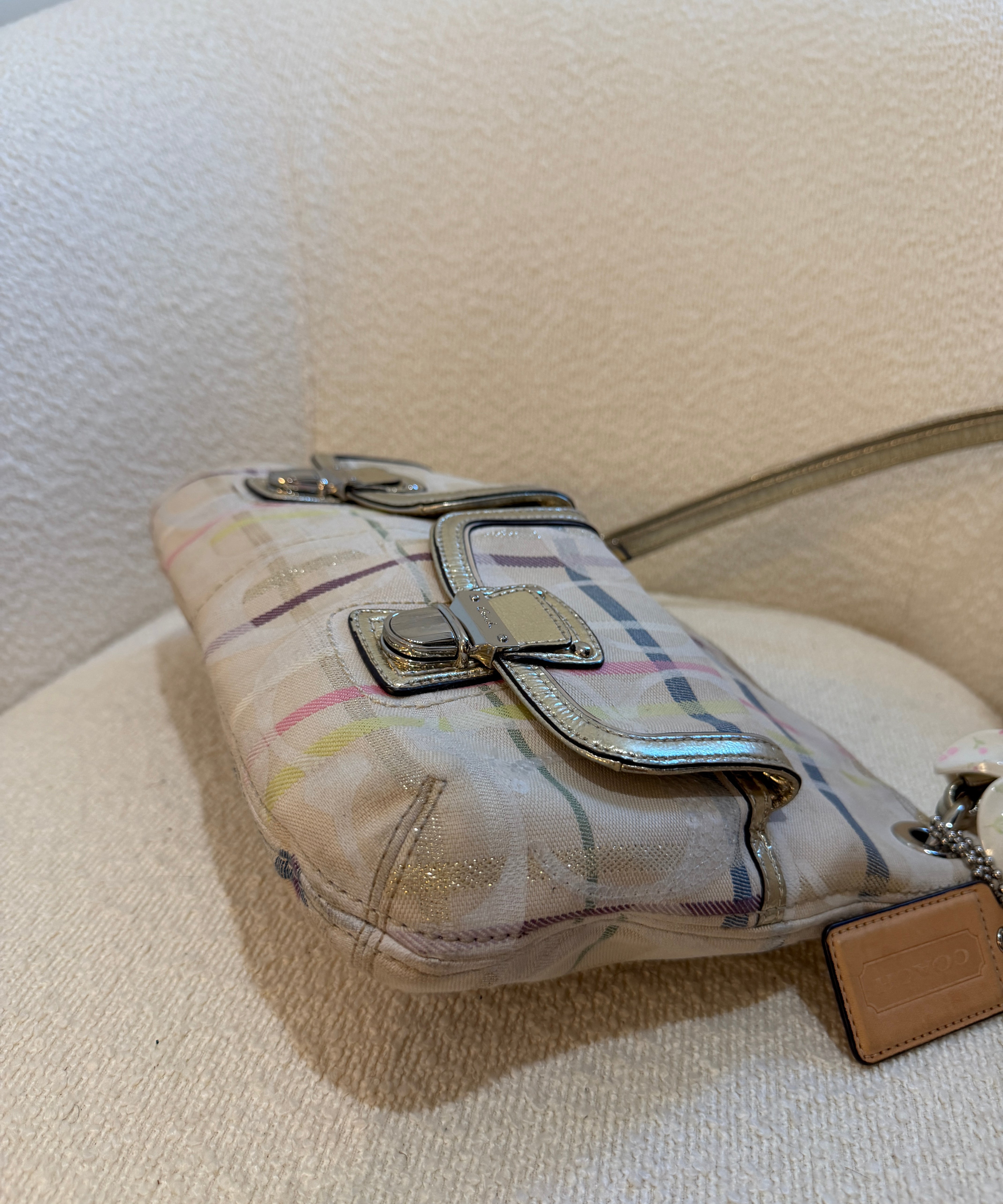 Rare Coach Poppy Multicolored Plaid Madras Bag