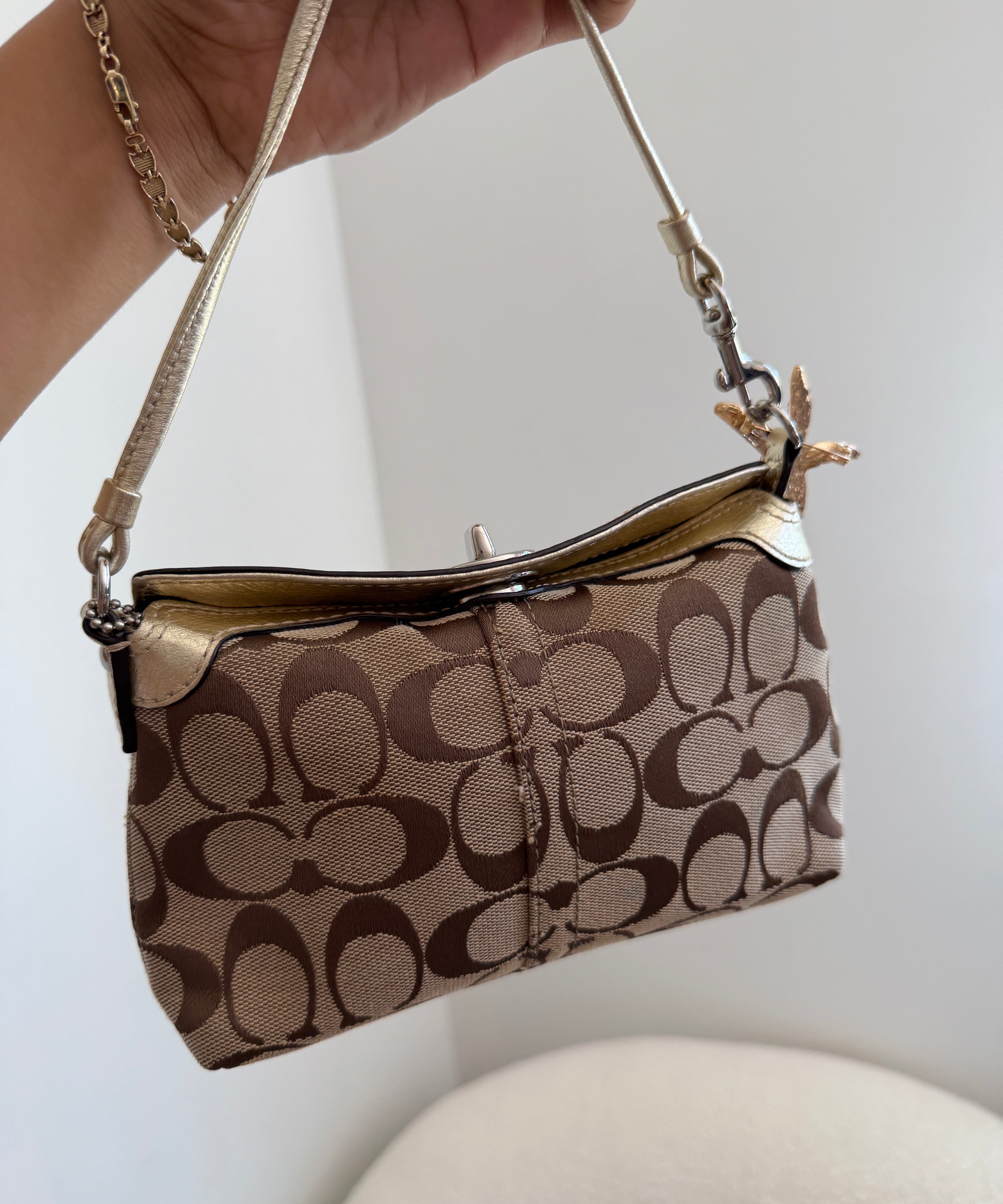 Legacy Turnlock Coach Signature Gold Mini Bag