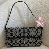 Grey Signature Hamptons Clip Shoulder Bag