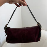 Rare Coach Suede Plum East West Baguette