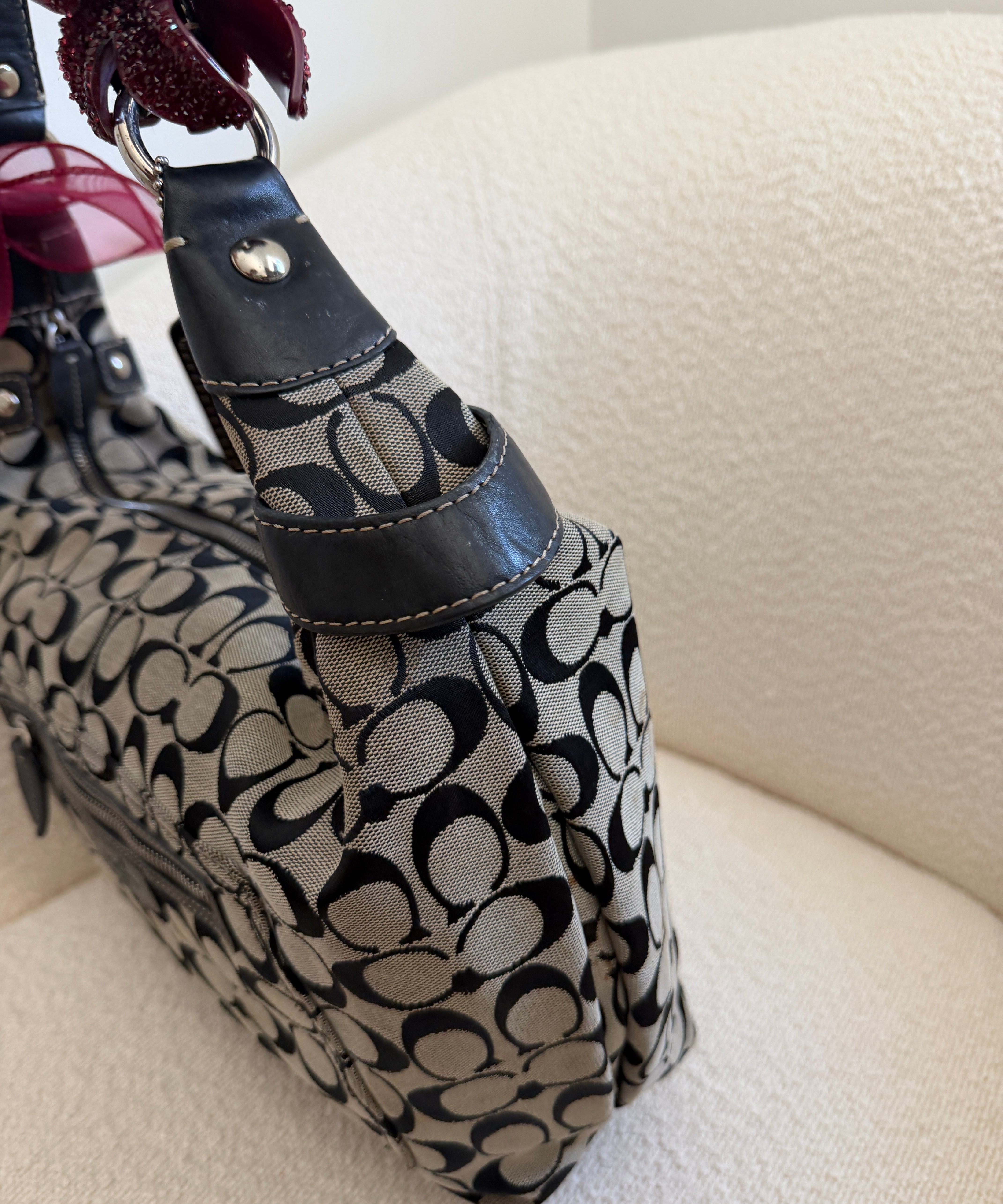 Coach Grey Signature Shoulder Bag