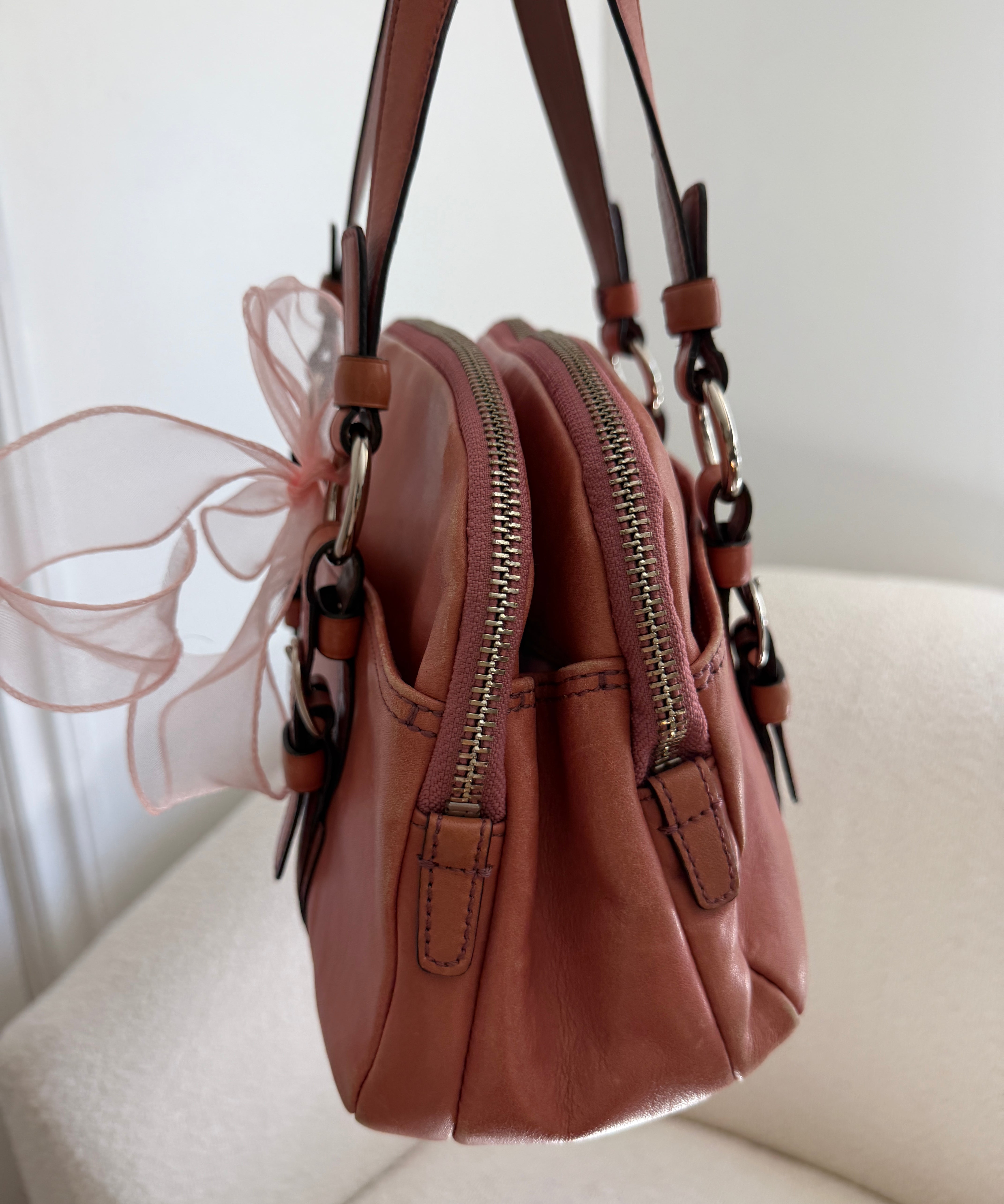 Rare Salmon Pink Bonnie Satchel Bag