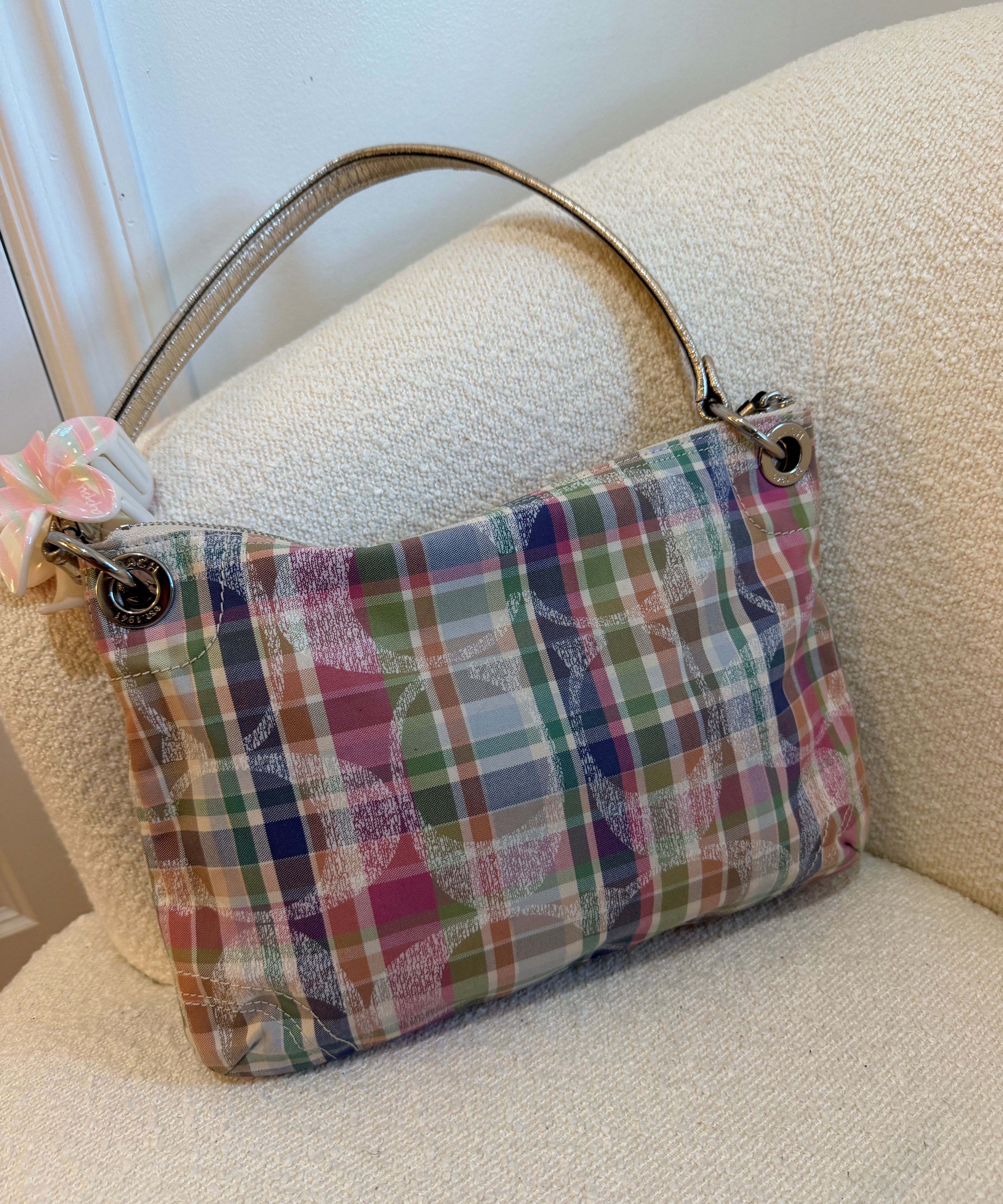 Rare Coach Poppy Multicolored Plaid Madras Bag