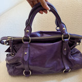 Miu Miu Purple Vitello Lux 2-Way Leather Hand Bag