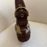 Rare Coach Signature Brown Studded Mini Hobo Bag