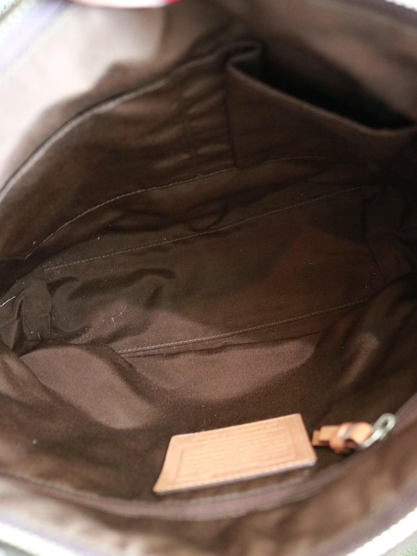 Coach Brown Monogram Stripe Tote Bag