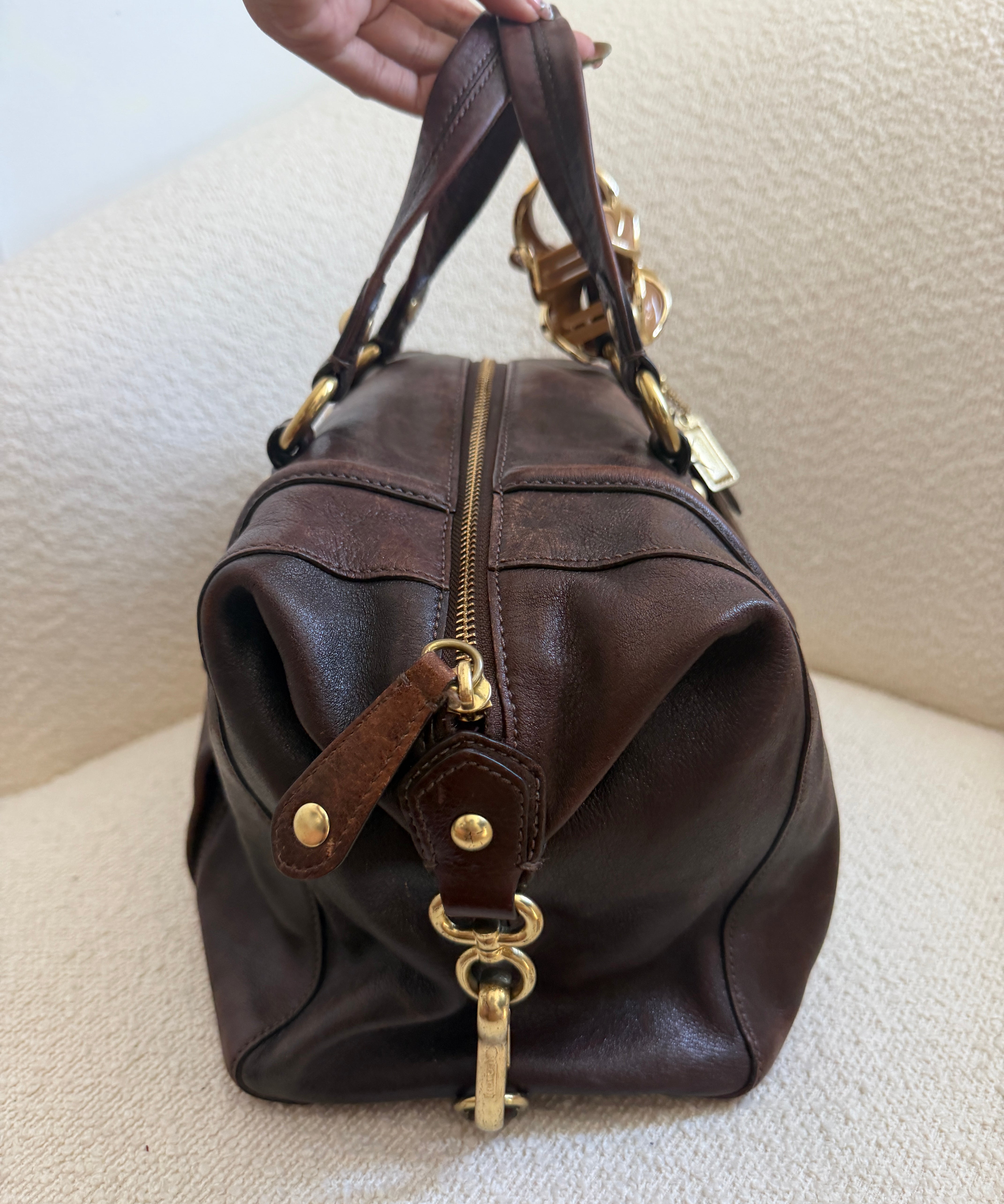 Brown Coach Leather Sabrina Madison Bag