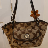 Coach Brown Signature Leah Tote Bag