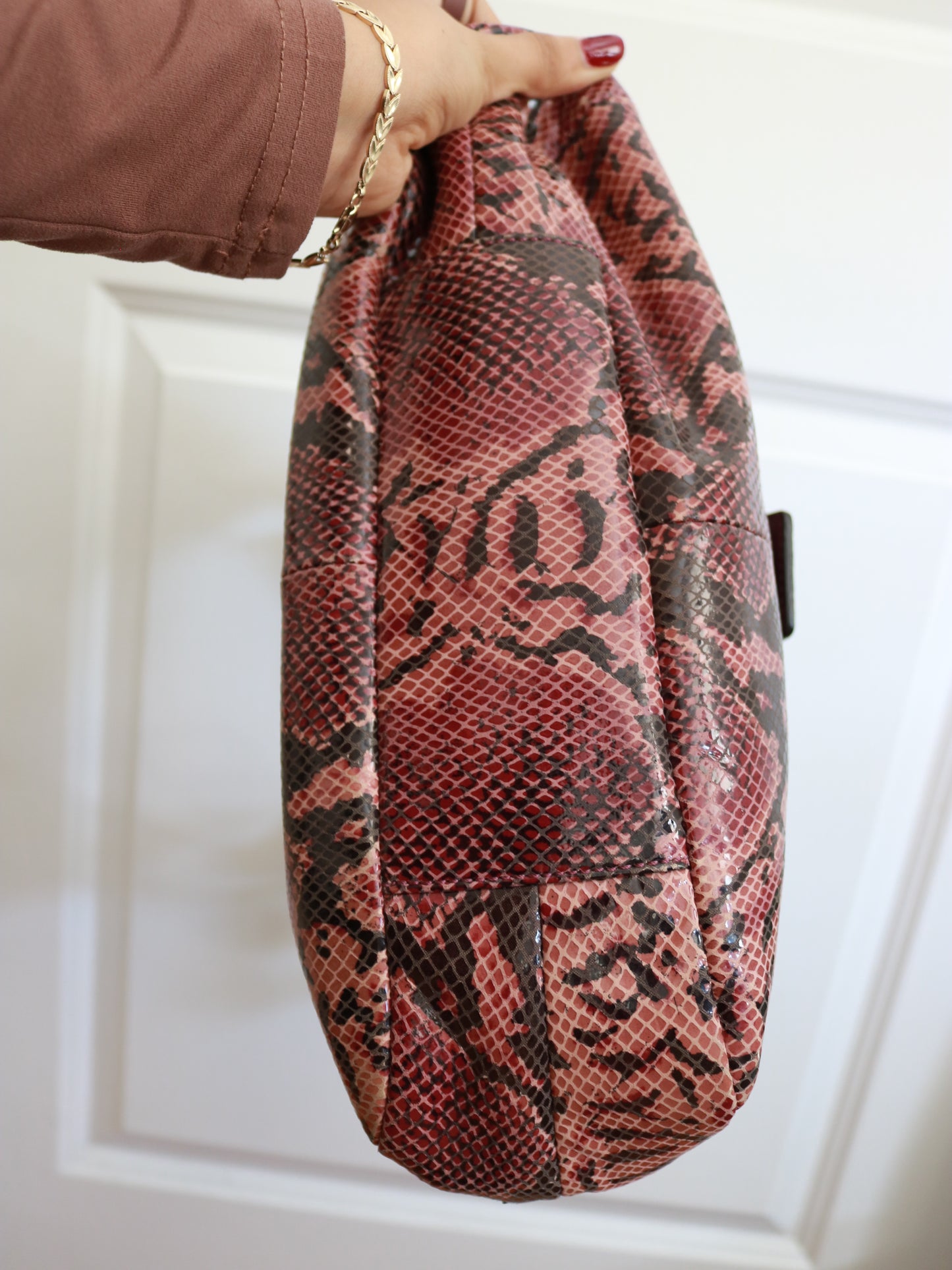 Rare Coach Snakeskin Burgundy Soho Lynn Bag
