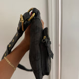 Black Coach Double Pocket Shoulder Bag
