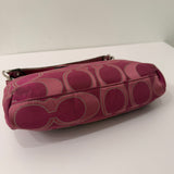 Coach Pink Stripe Mini Signature Shoulder Bag