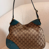 Teal Gucci Horsebit Shoulder Bag