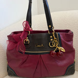 Coach Red Leather Ashley Carry-All Bag