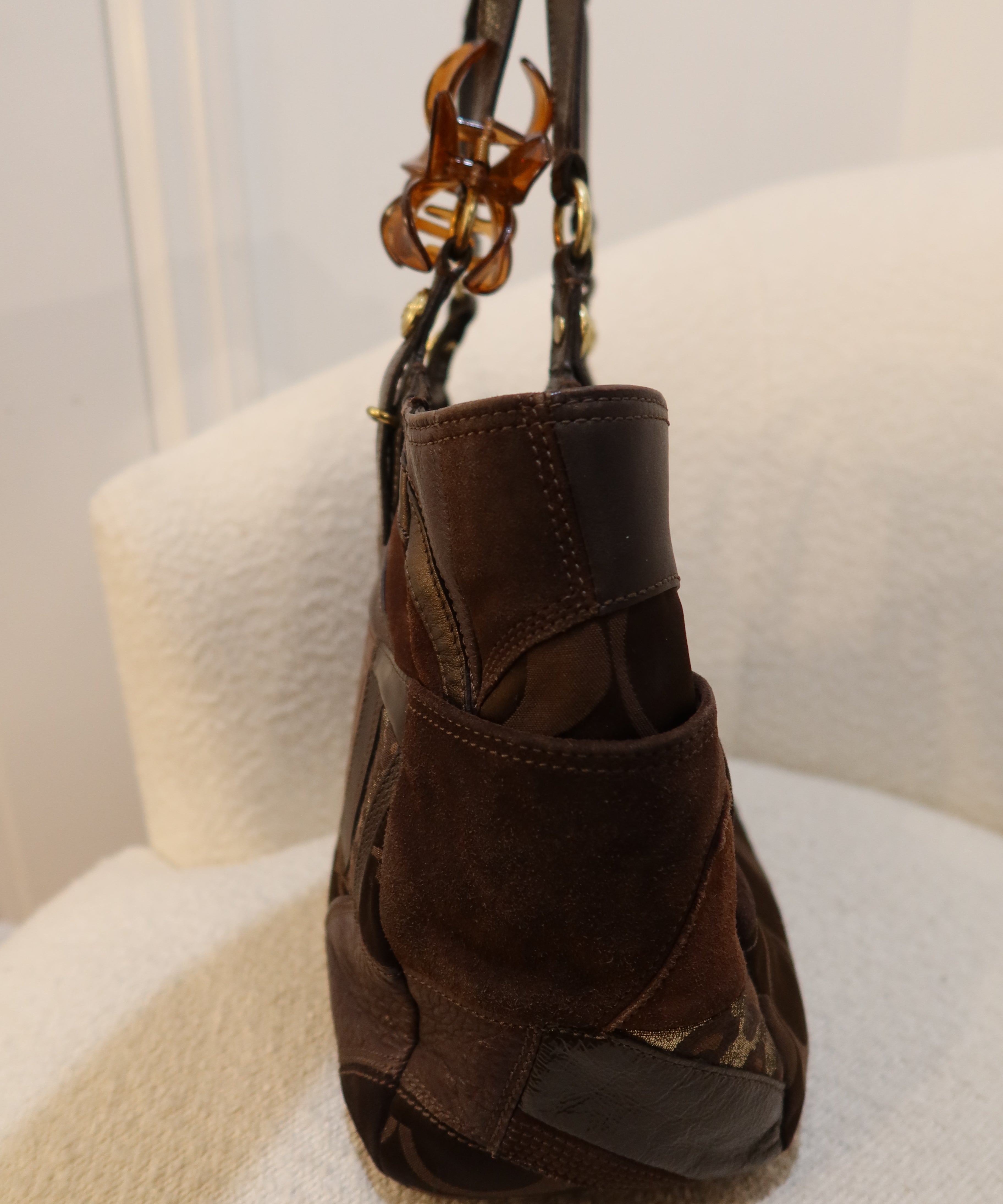 Coach Brown Patchwork Tote Bag