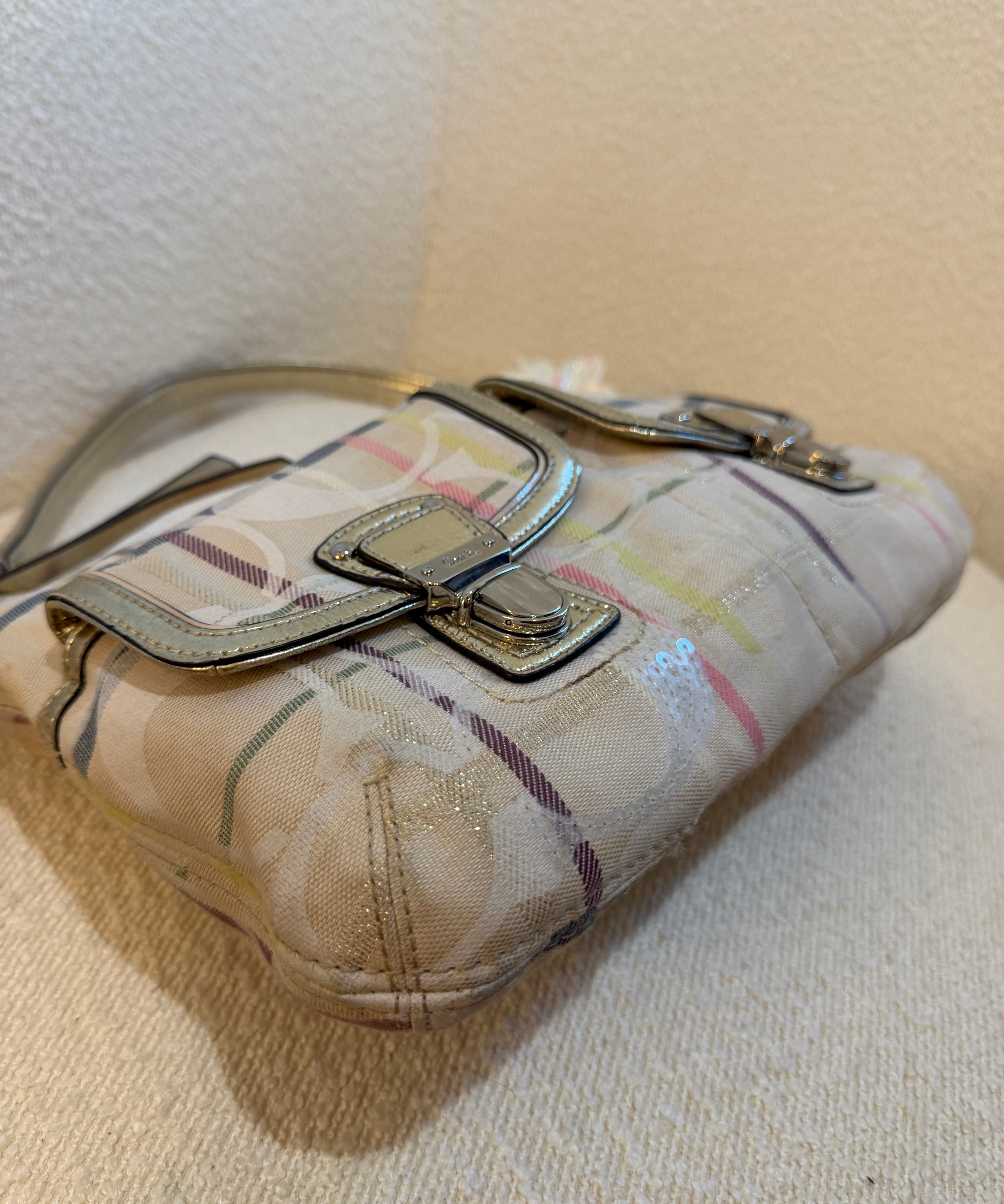 Rare Coach Poppy Multicolored Plaid Madras Bag