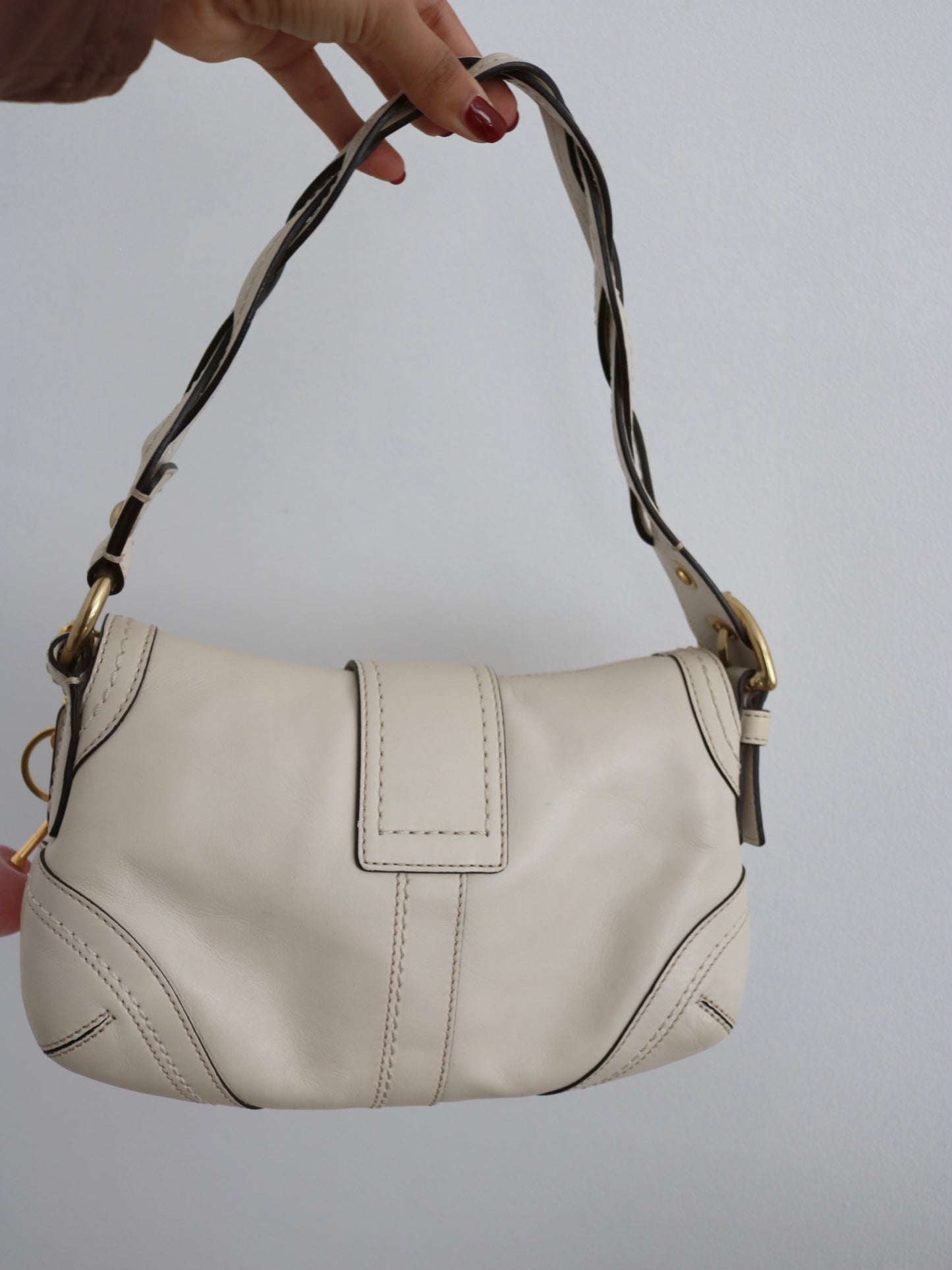 Rare Coach Cream Mini Soho Bag with Brass Hardware