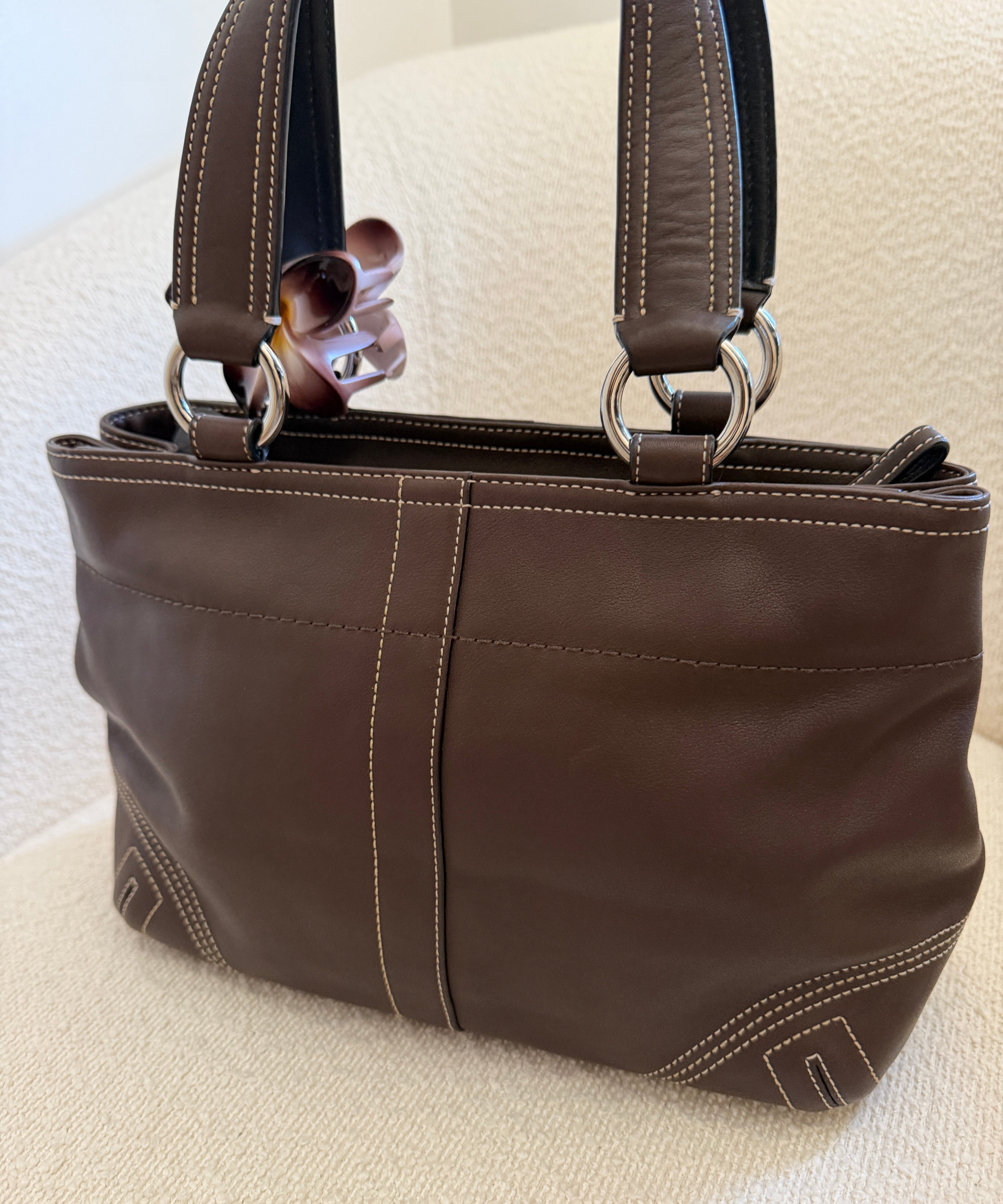 Coach Brown Leather Soho Pocket Tote Bag
