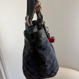 Coach Navy Shimmer Leather Soho Tote Bag