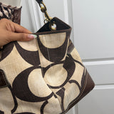Rare Coach Cream Signature Medium Tote Bag