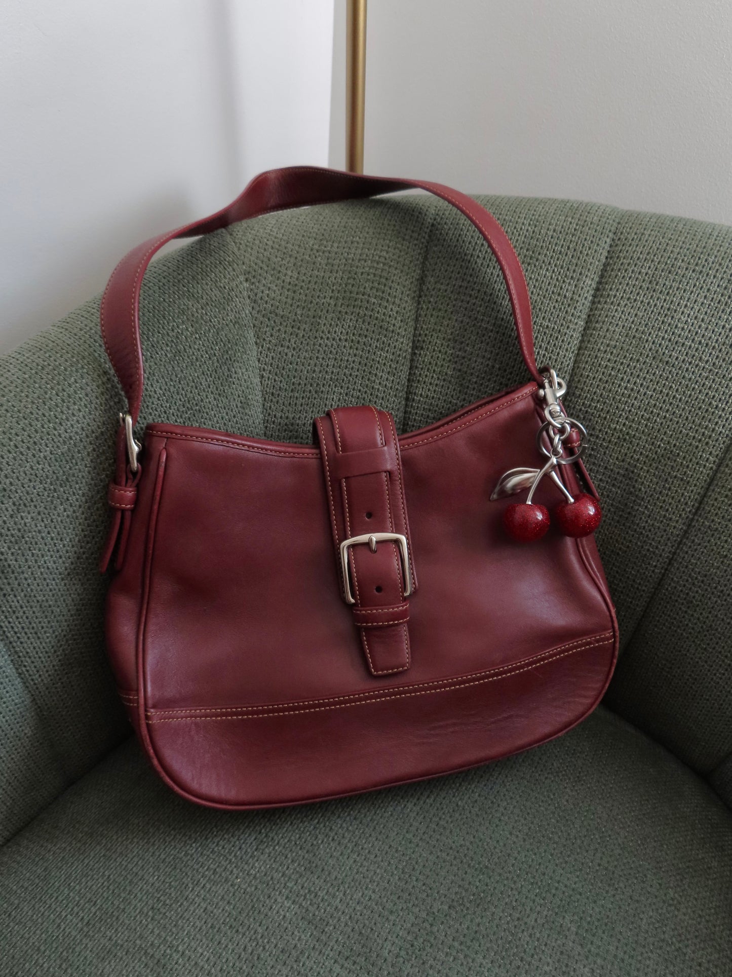 Coach Burgundy Hamptons Hobo Bag