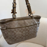 Champagne Coach Signature Tote Bag