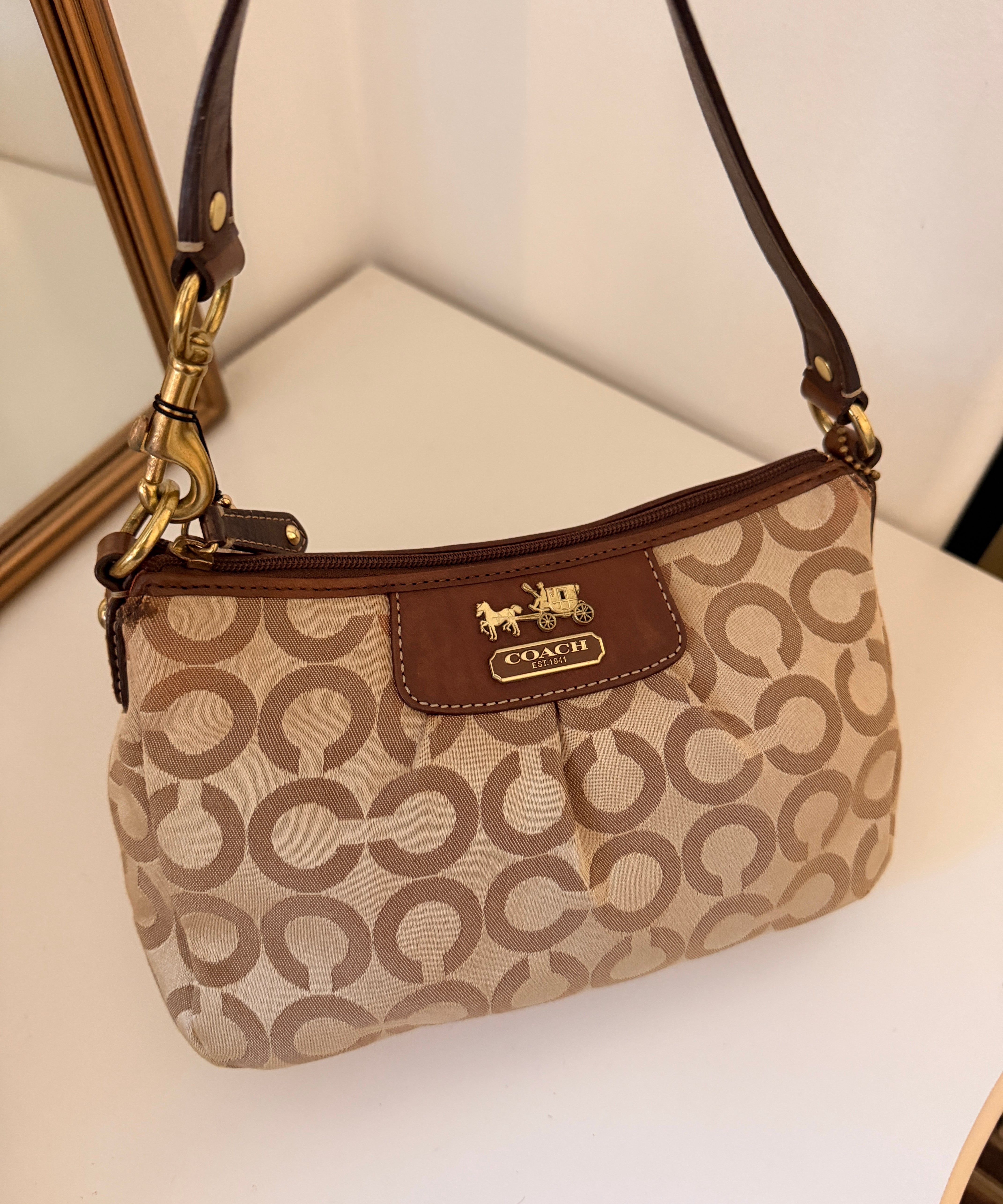 Coach Brown Op Art Madison Mini Bag