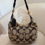 Coach Signature Cream Brown Signature Kristen Shoulder Bag