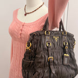 Brown Prada Nappa Shoulder Bag