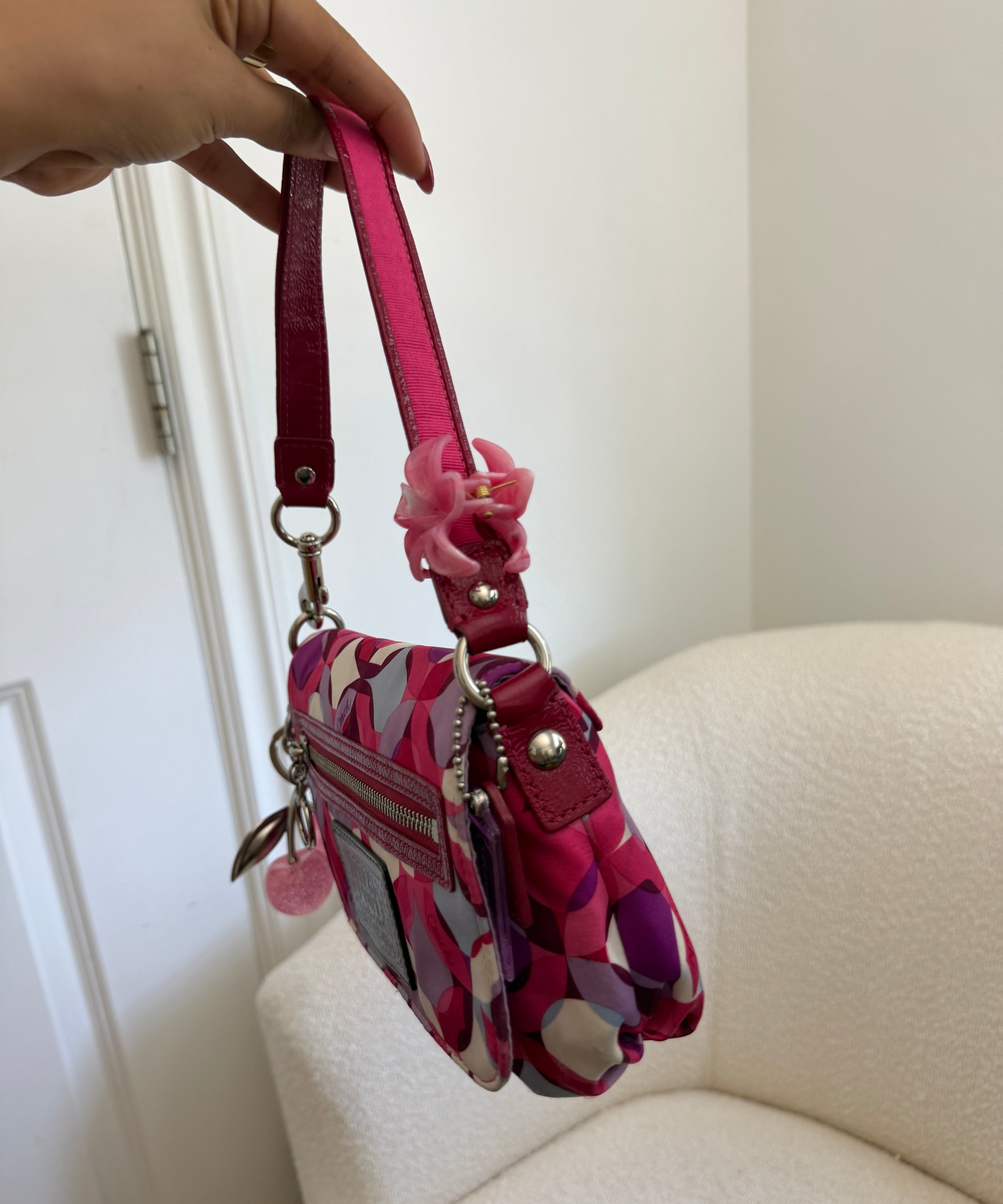 Coach Pink Op Art  Signature Shoulder Bag