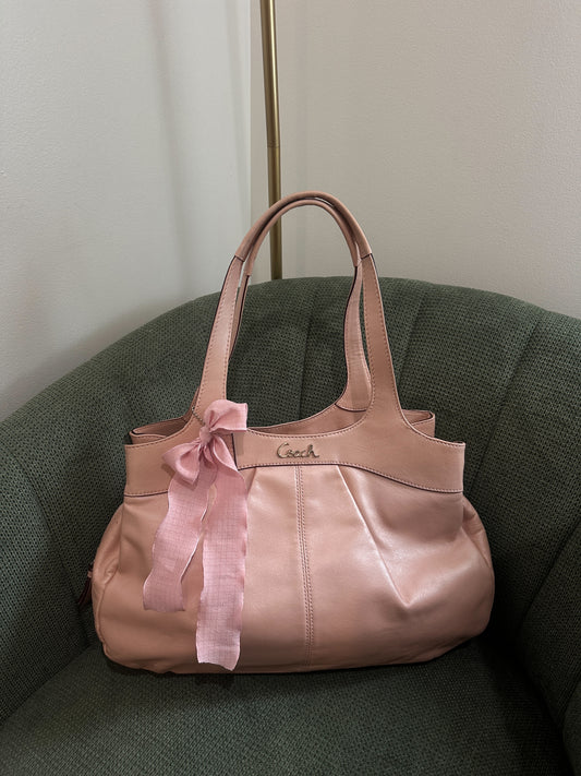 Coach Pastel Pink Shimmer Lexi Tote Bag