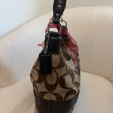 Coach Brown Stripe Signature Shoulder Bag
