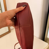 Coach Red Leather Hamptons Mini Hobo Bag