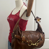 Rare Brown Coach Ergo Large Belted Shoulder Bag