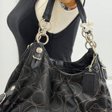 Coach Black Optic Print Maggie Bag